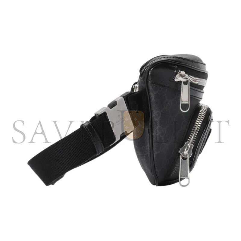GUCCI GG LARGE CANVAS WITH LEATHER TRIM FANNY 733240 (22*15*4cm)